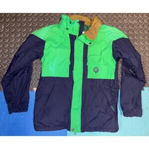 Volcom snow y2k big youth large boys green v line science boardwear jacket navy